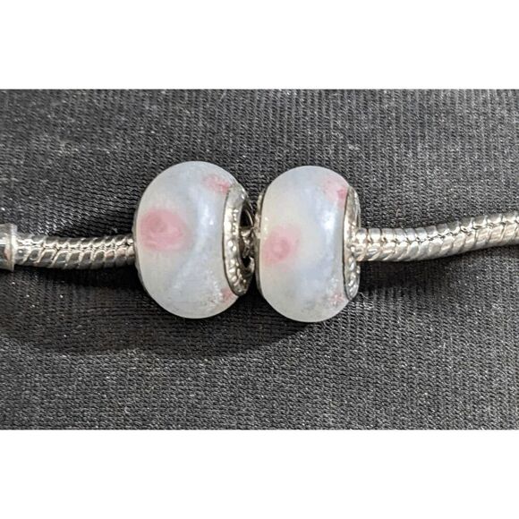 Set of 2 Pandora Pastel Murano Glass Beads - JUST BEAUTIFUL - Picture 1 of 2
